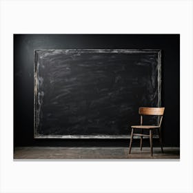 Black Chalkboard Serves As An Abstract Backdrop Horizontal In Orientation Its Texture Showcasing T 2 1 Canvas Print