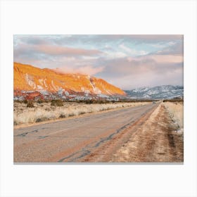 Morning Desert Highway Canvas Print
