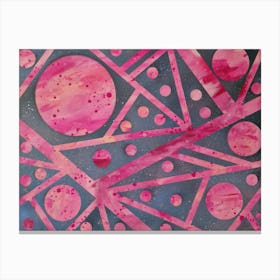 Pink and grey Abstract Painting Canvas Print