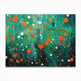 Abstract Painting, Acrylic On Canvas, Green Color Canvas Print