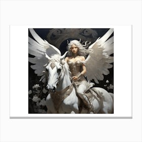 Angel On A Horse Canvas Print