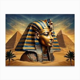Pharaoh And Pyramids Canvas Print