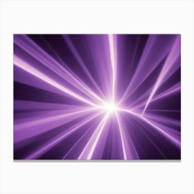 Abstract Image Of A Bright, White Light Radiating Out In A Starburst Pattern, With Purple Lines Radiating From The Center Canvas Print