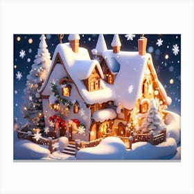 Christmas House Canvas Print