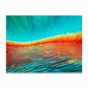 Abstract Background Featuring A Wave Cresting With Vibrant Tropical Ocean Hues Merge Of Turquoise A Canvas Print