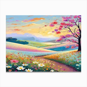 Sunset In The Countryside Canvas Print