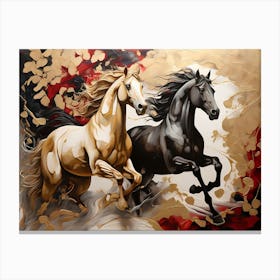 Two Horses Running 13 Canvas Print