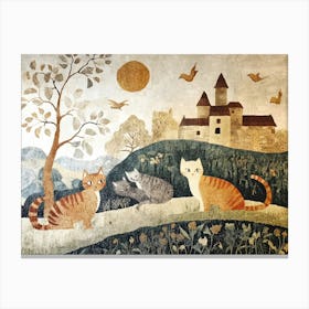 Cats In The Countryside Tapestry 3 Canvas Print