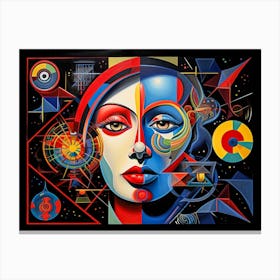 Abstract Illustration Of A Woman And The Cosmos 37 Canvas Print