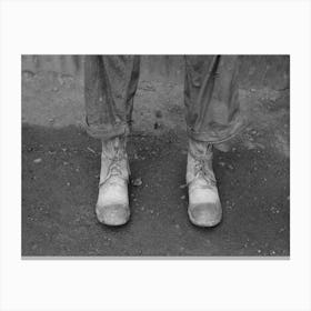 Detail Of Miner S Boots, Mogollon, New Mexico By Russell Lee Canvas Print