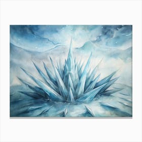 A Minimalist Design Of Ice Spikes Forming Unique P (1) Canvas Print