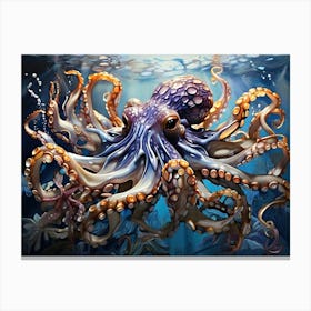 Octopus Sea life Painting Canvas Print