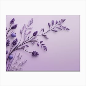 Lavender Flowers On A Purple Background Canvas Print