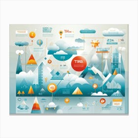 An Array Of Geometric Styles Forming An Abstract Interface Encapsulating The Elements Of Weather T (5) Canvas Print