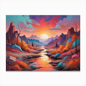 Sunset In The Mountains 2 Canvas Print