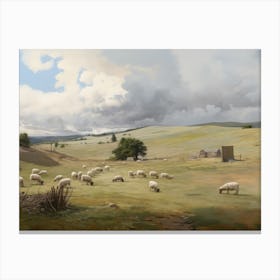 Vintage Sheep Farm Animal Canvas Print
