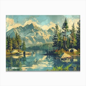 Vintage Landscape Illustration 6 Canvas Print