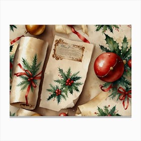 Christmas Holly Canvas Print