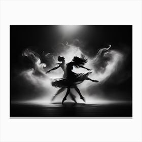 Dancers Silhouette Canvas Print