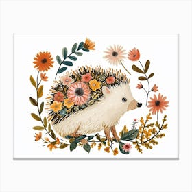 Little Floral Hedgehog 4 Canvas Print