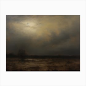 Moody Mountain Landscape Vintage Canvas Print