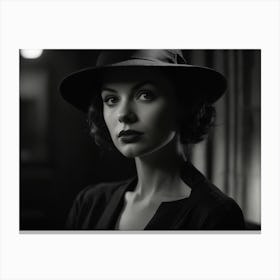 Woman In A Hat 6 Canvas Print