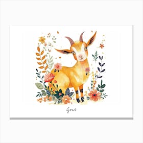 Little Floral Goat 1 Poster Canvas Print