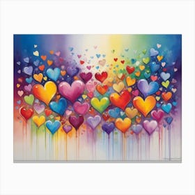 Hearts Of Love 5 Canvas Print