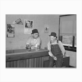 Men In Saloon, Craigville, Minnesota, A Lumbering Frontier Town By Russell Lee Canvas Print