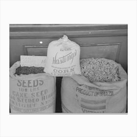 Cane, Corn And Cotton Seed Displayed For Sale For Seed Purposes, These Are The Main Crops Of San Augustine Canvas Print