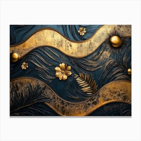 Gold And Blue Painting Leinwandbilder