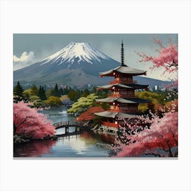 Asian Cherry Blossoms Canvas Print