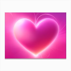 A Glowing Pink Heart Vibrant Horizontal Composition 45 Canvas Print