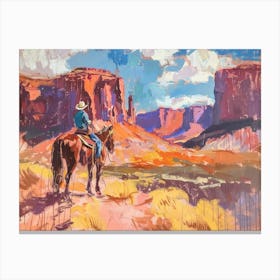Cowboy In Monument Valley Arizona 2 Canvas Print