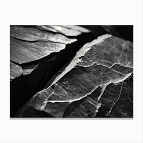 Close Up Of A Rough Stone Surface Emphasizing The Texture And Natural Details Contrast Between Th Canvas Print