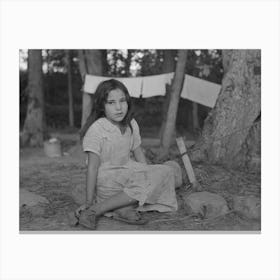 Indian Girl, Daughter Of Blueberry Picker, Near Little Fork, Minnesota By Russell Lee Canvas Print