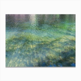 Blue green reflection in the lake, summer dream Canvas Print