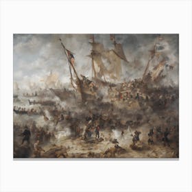 Battle Of The Hellespont Canvas Print