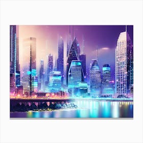 Futuristic Cityscape 54 Canvas Print