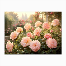 Morning Light In The Rose Garden 3 Canvas Print