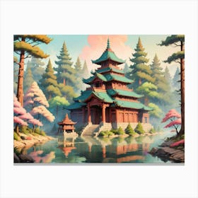 The Temple Inside The Forest Canvas Print