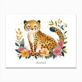 Little Floral Cheetah 4 Poster Canvas Print