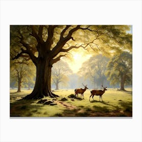 Deer In The Woods 2 Canvas Print