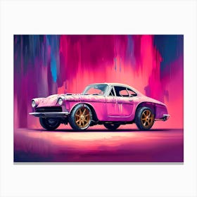 Pink Car Painting 1 Canvas Print