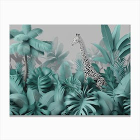 Giraffe In The Jungle Canvas Print