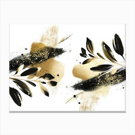 Gold And Black Abstract Painting 76 Canvas Print