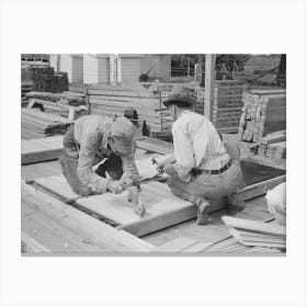 House Plant, Nailing Siding On Two Door Panels, Southeast Missouri Farms Project By Russell Lee Canvas Print