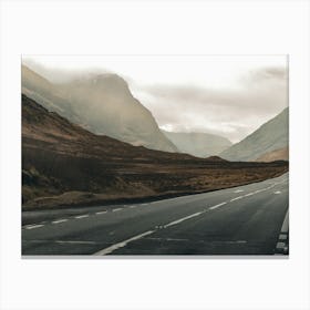 Empty Road In Scotland Canvas Print