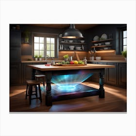 Kitchen Island With Light Canvas Print