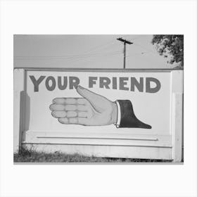 Sign At Gas Station, Advertising A Particular Brand Of Petroleum Product, New Iberia, Louisiana By Russell Lee Canvas Print